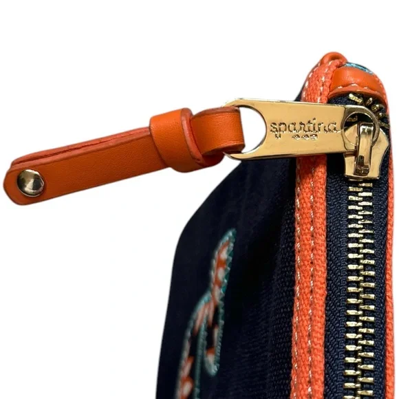 🧜🏻‍♀️Spartina 449 TYBEE Linen Whale Zip Case Bag - Picture 5 of 8